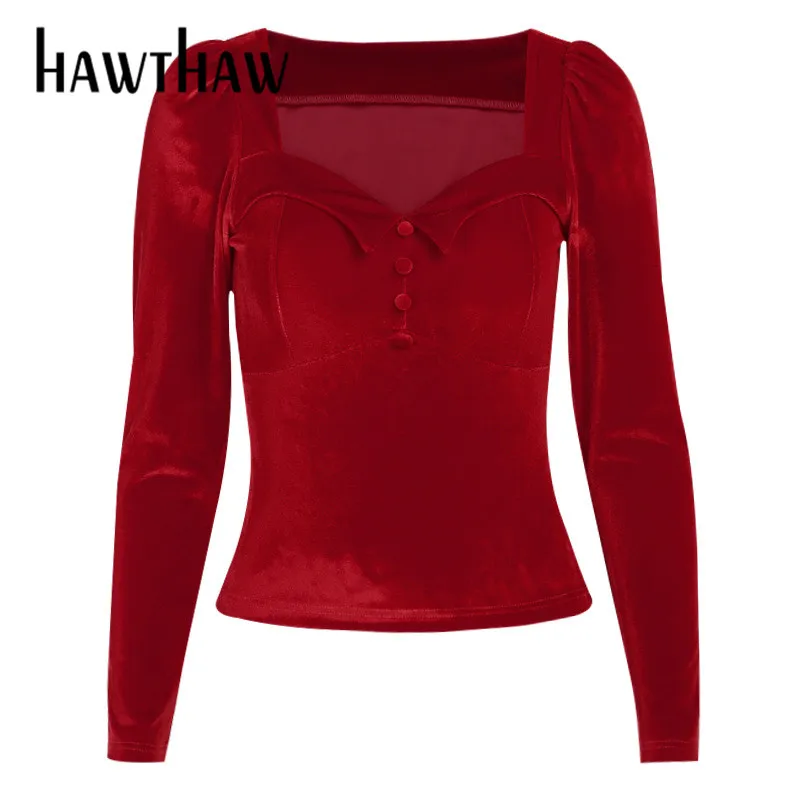 Hawthaw Women Fashion Autumn Winter Long Sleeve Square Neck Velvet Female Soild Color Tops T Shirt 2021 Fall Clothes Streetwear
Hawthaw Women Fashion Autumn Winter Long Sleeve Square Neck Velvet Female Soild Color Tops T Shirt 2021 Fall Clothes Streetwear