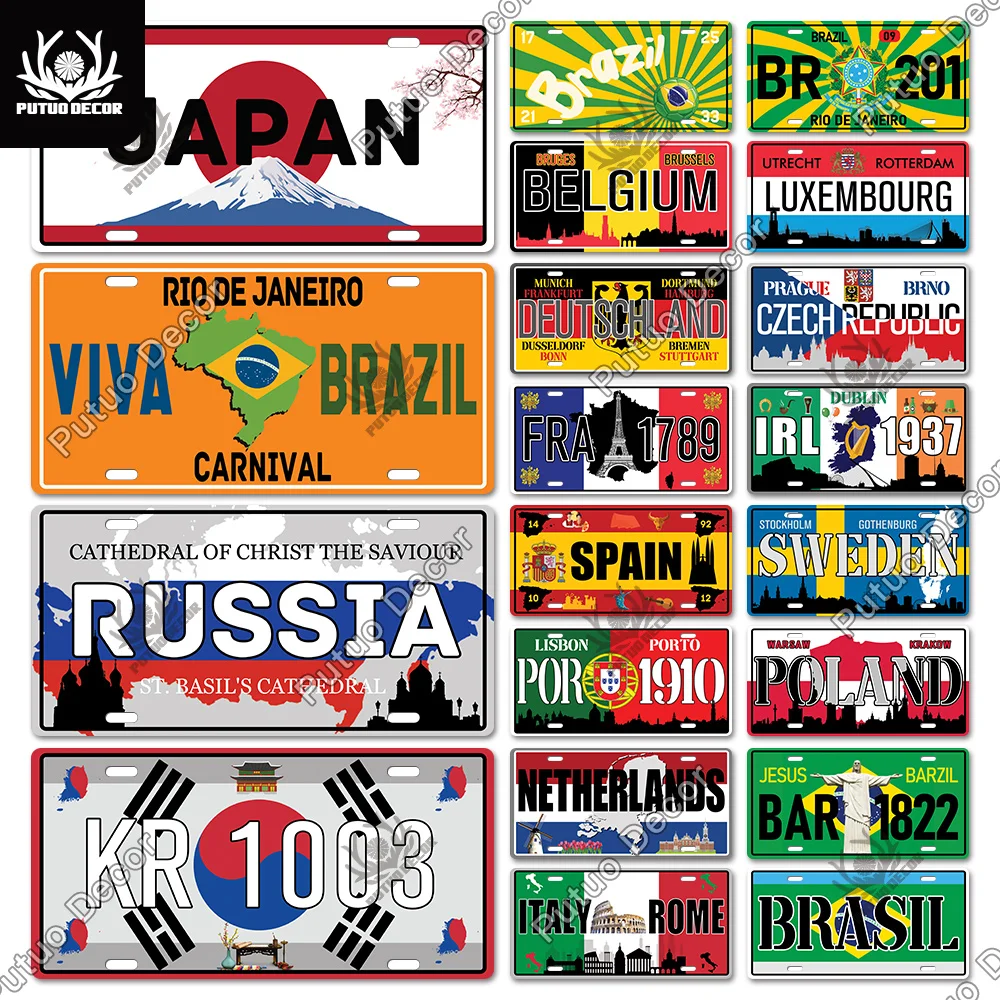 Putuo Decor Country Metal Sign Licenses Plate Plaque Metal Vintage Decor for Living Room Pub Man Cave Club Bar Wall Decoration
Putuo Decor Country Metal Sign Licenses Plate Plaque Metal Vintage Decor for Living Room Pub Man Cave Club Bar Wall Decoration