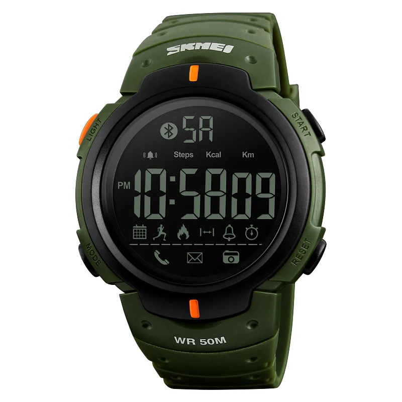 

SKMEI Large Men Watches Bluetooth Digital Watch Luminous Waterproof Pedometer App Remind Male Sport Watch Calorie Relogio 1301