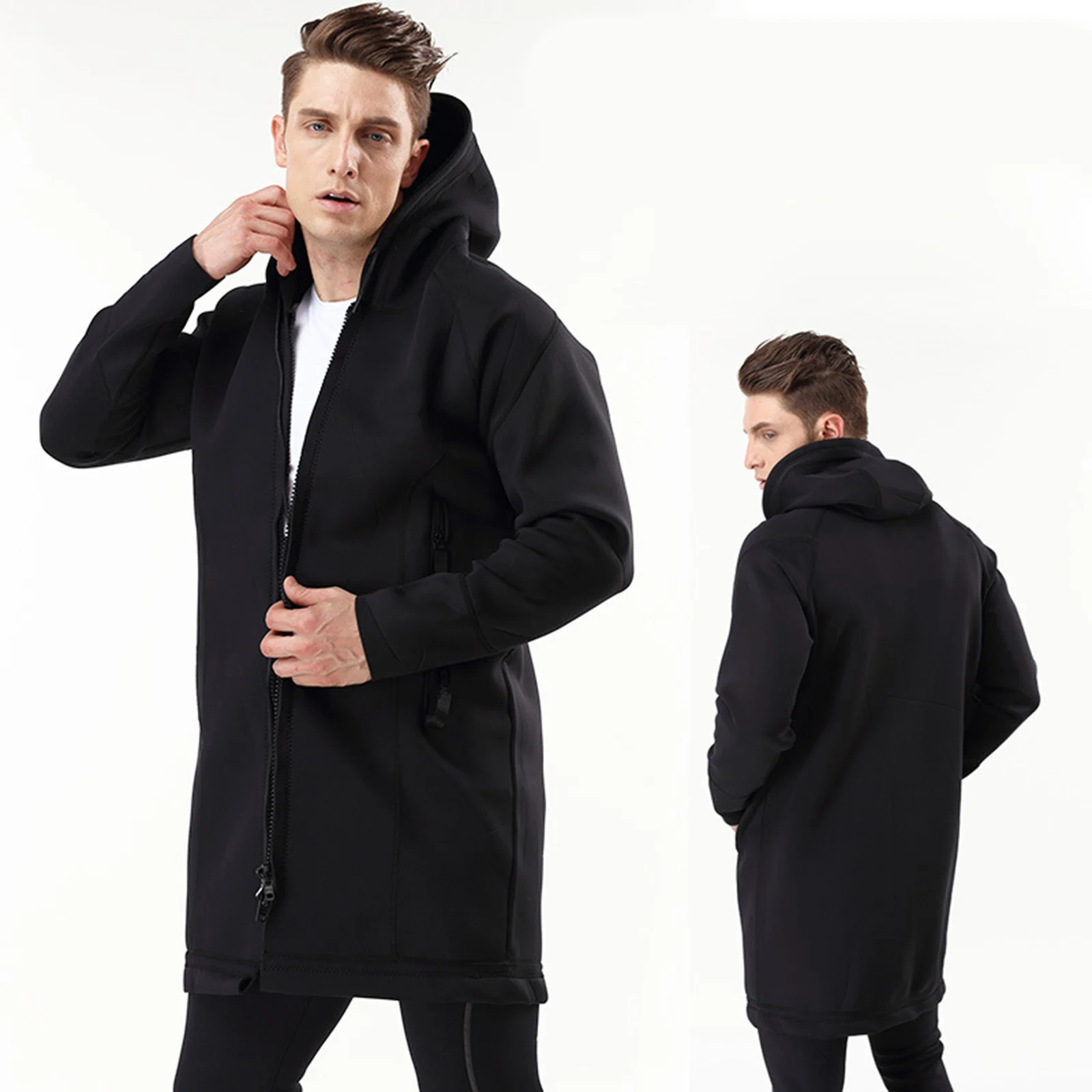 Men's Long Raincoat Waterproof Rain Poncho with Hood Windproof Hiking Fishing Long Sleeve Hooded Rain Jacket
Men's Long Raincoat Waterproof Rain Poncho with Hood Windproof Hiking Fishing Long Sleeve Hooded Rain Jacket
