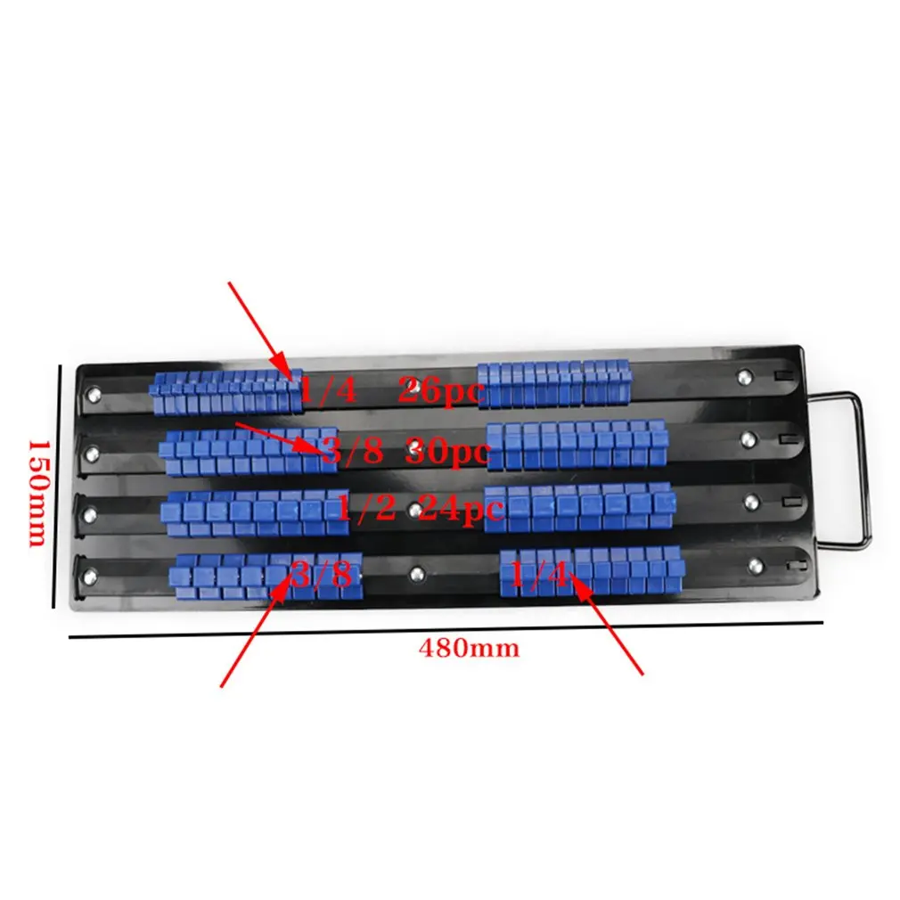80Pcs Industrial ABS Socket Wrench Mountable Socket Storage Rail Rack Holder Organize Sliding 1/4" 3/8" 1/2" Finishing Tool
80Pcs Industrial ABS Socket Wrench Mountable Socket Storage Rail Rack Holder Organize Sliding 1/4" 3/8" 1/2" Finishing Tool