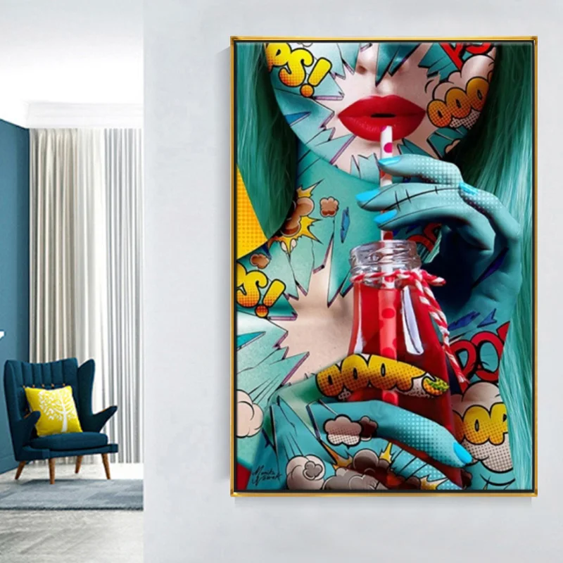 Graffiti Street Art Sexy Woman Canvas Paintings Drinking Girl Posters and Prints for Living Room Wall Art Pictures Cuadros
Graffiti Street Art Sexy Woman Canvas Paintings Drinking Girl Posters and Prints for Living Room Wall Art Pictures Cuadros