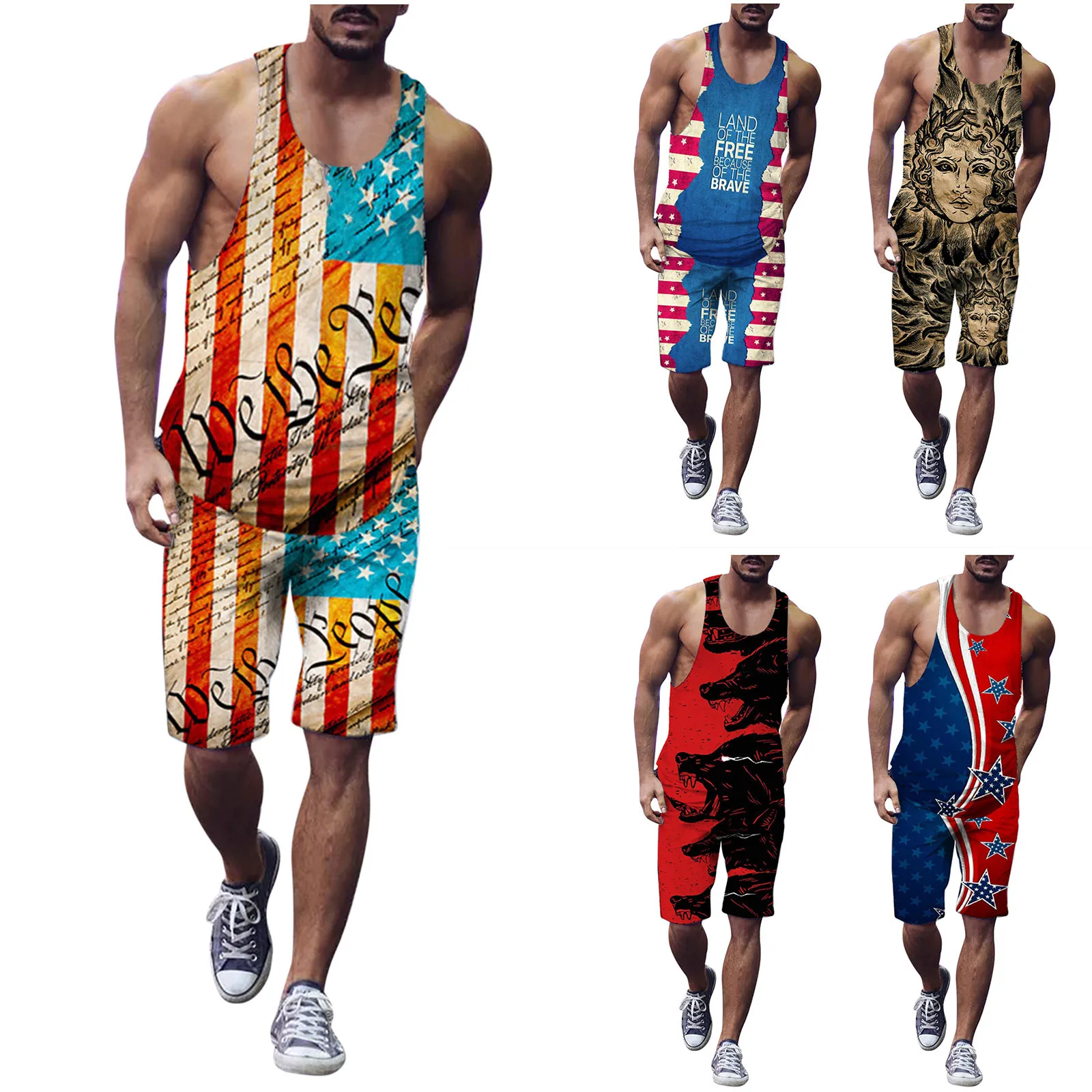Men's New Leisure Sets Sports 3d Large Size Fitness Outdoor Running Vest Suit Fashionable Design Comfy Suit Костюм Мужской 2021 
Men's New Leisure Sets Sports 3d Large Size Fitness Outdoor Running Vest Suit Fashionable Design Comfy Suit Костюм Мужской 2021