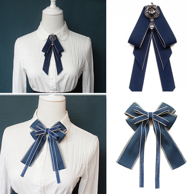 New Female Unisex Bow Tie Brooches for Women Pearl Crystal Pendant Collar Pin Shirt Clothes Necktie Bowknot Suit Accessories
New Female Unisex Bow Tie Brooches for Women Pearl Crystal Pendant Collar Pin Shirt Clothes Necktie Bowknot Suit Accessories