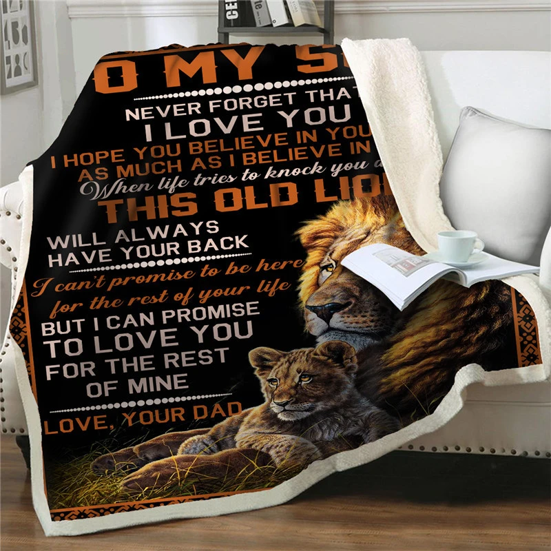 Letter To My Son 3D Plush Throw Blankets Lovely Lion Print Bedspread Home Textiles Gift For Kids Adults Nap Bedding Quilts Cover
Letter To My Son 3D Plush Throw Blankets Lovely Lion Print Bedspread Home Textiles Gift For Kids Adults Nap Bedding Quilts Cover