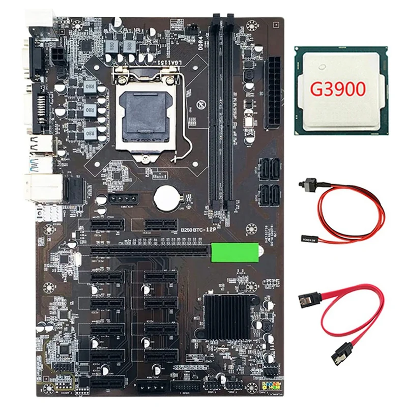 Материнская плата для майнинга B250 BTC с кабелем SATA + кабель коммутатора + ЦПУ G3900 12 pcie LGA1151 USB3.0 SATA 3 с поддержкой DDR4
Материнская плата для майнинга B250 BTC с кабелем SATA + кабель коммутатора + ЦПУ G3900 12 pcie LGA1151 USB3.0 SATA 3 с поддержкой DDR4