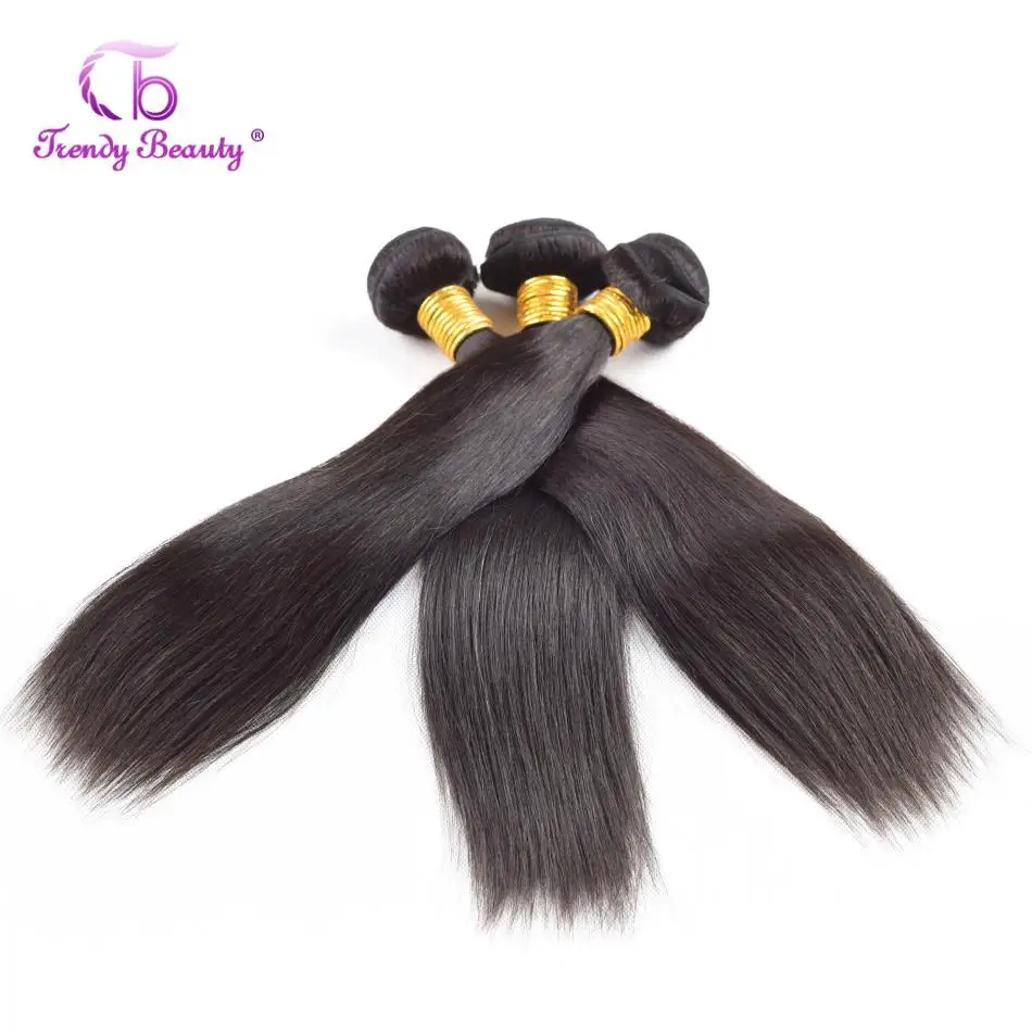 Brazilian Hair Weave Bundles Straight 100% Human 3/4 Natural Color Remy Trendy Beauty | Шиньоны и парики