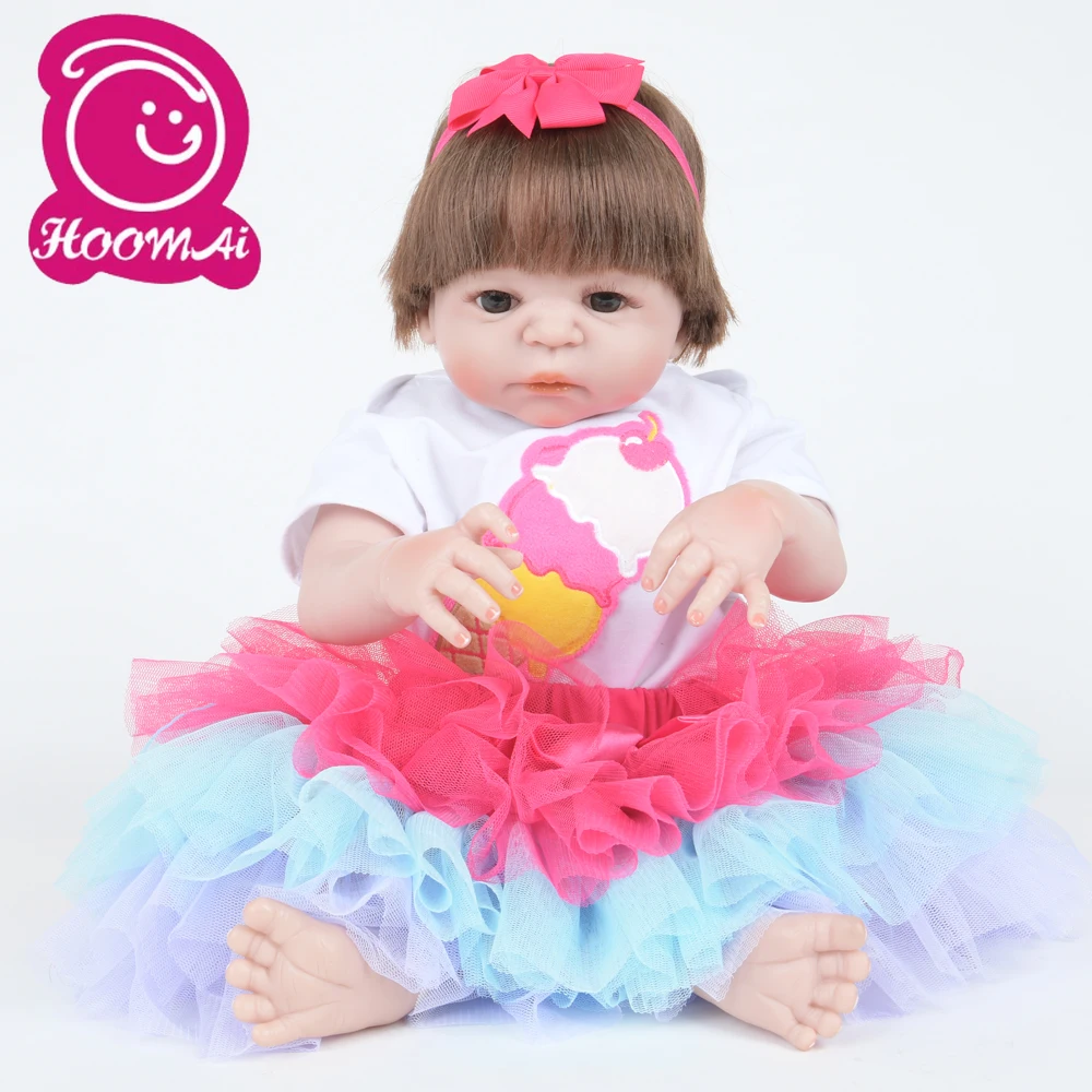 Реалистичные 22 дюйма куклы Bebe Reborn 55 см мягкие силиконовые реалистичные для