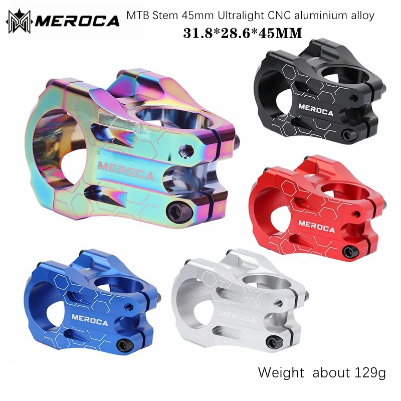 Meroca Mountain Bike Stem 28.6mm Front Fork Handlebar 31.8mm Ultralight Aluminum Bicycle Short stem 45MM for XC DH accessorie
Meroca Mountain Bike Stem 28.6mm Front Fork Handlebar 31.8mm Ultralight Aluminum Bicycle Short stem 45MM for XC DH accessorie