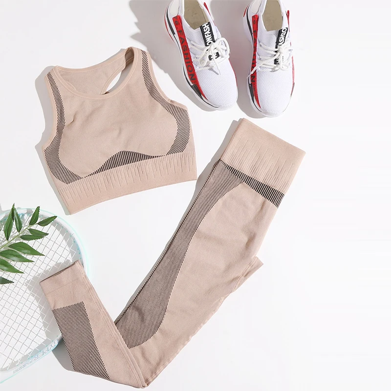 OVESPORT Yoga Sets Women Gym Sports Set Elastic Sports Hight Waist Leggings Sportswear Workout Sets Women 
OVESPORT Yoga Sets Women Gym Sports Set Elastic Sports Hight Waist Leggings Sportswear Workout Sets Women