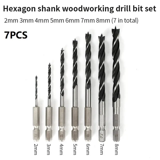 7PCS ThreePoint Drill Bit Woodworking Drill Bit Hexagonal Shank Electric Drill Screw Tap Drill Bits Set For Metal Wood Fast Ship
7PCS ThreePoint Drill Bit Woodworking Drill Bit Hexagonal Shank Electric Drill Screw Tap Drill Bits Set For Metal Wood Fast Ship