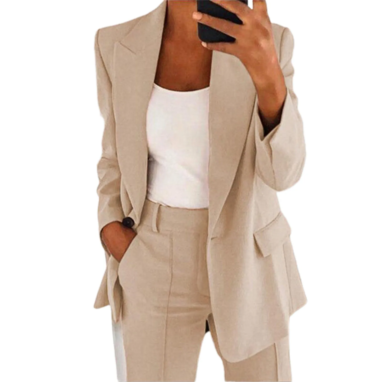 Autumn Women Blazer Suit Jacket Solid Color Turndown Collar Women Long Sleeve Buttons Blazer Women Blazer Autumn Cardigan
Autumn Women Blazer Suit Jacket Solid Color Turndown Collar Women Long Sleeve Buttons Blazer Women Blazer Autumn Cardigan
