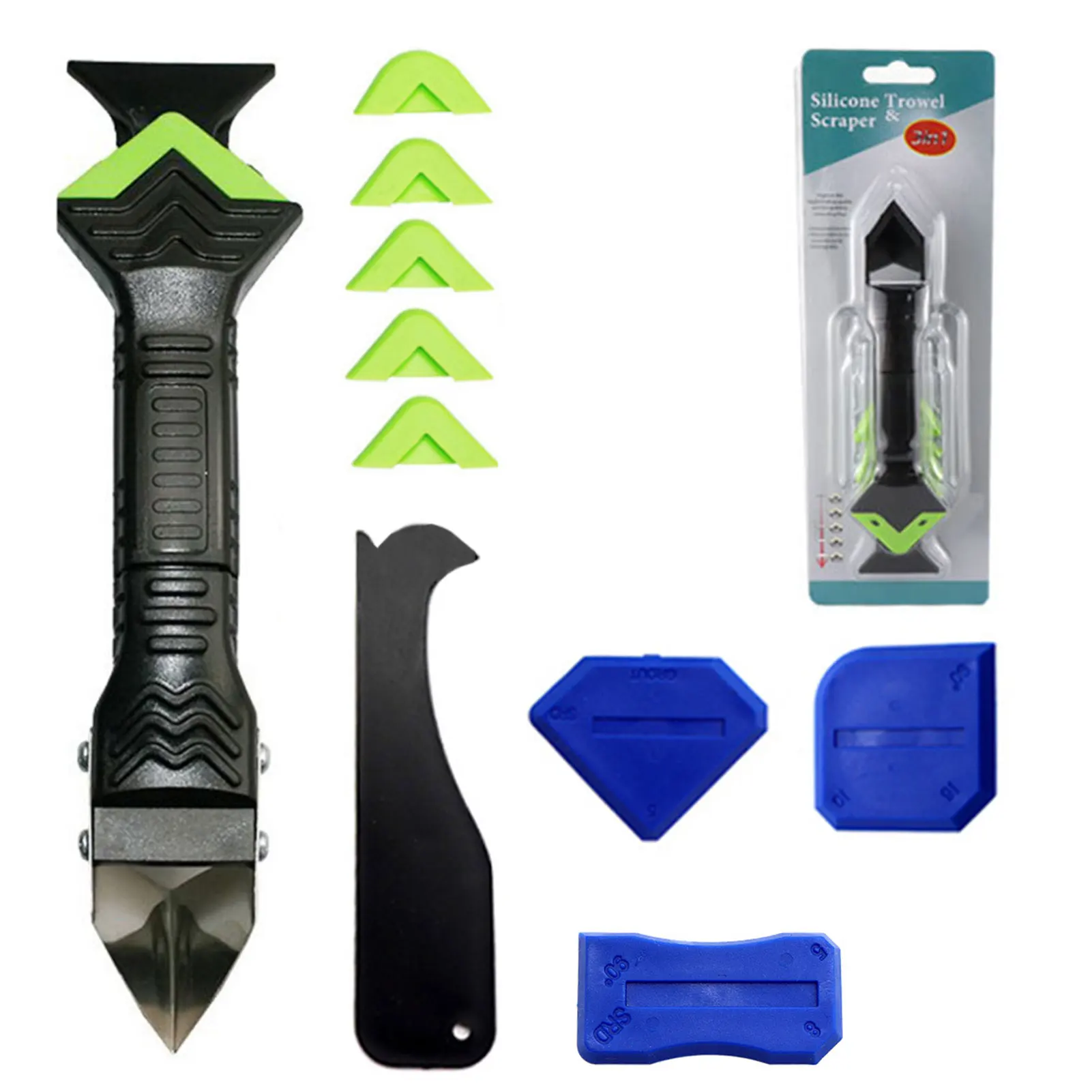 5 In 1 Silicone Remover Caulking Finisher Sealant Finishing Stainless Steelhead Remove Scraper Grout Kit Hand Tools Accessories
5 In 1 Silicone Remover Caulking Finisher Sealant Finishing Stainless Steelhead Remove Scraper Grout Kit Hand Tools Accessories