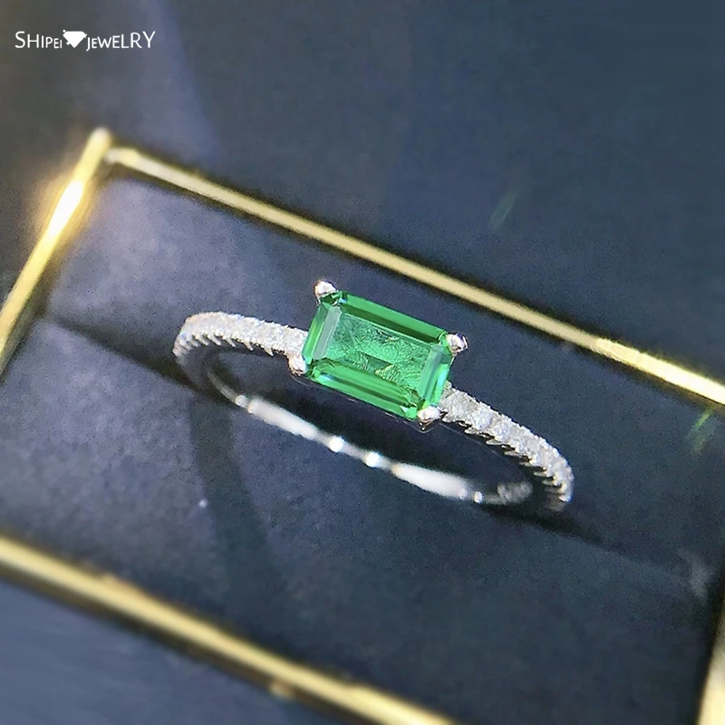 Shipei 925 Sterling Silver Emerald Cut Emerald Created Moissanite Gemstone Vintage Simple Ladies Ring Fine Jewelry Wholesale
Shipei 925 Sterling Silver Emerald Cut Emerald Created Moissanite Gemstone Vintage Simple Ladies Ring Fine Jewelry Wholesale