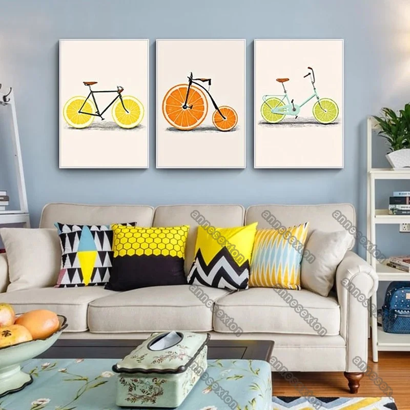 Nordic Style Canvas Painting Posters Cartoon Bicycles with Yellow Orange and Light Green Colors for Living Rooms Wall Decoration
Nordic Style Canvas Painting Posters Cartoon Bicycles with Yellow Orange and Light Green Colors for Living Rooms Wall Decoration