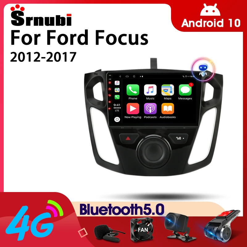 Srnubi Android 10 Car Radio For Ford Focus 2012-2017 Multimedia Video Player 2 Din 4G WIFI GPS Navigation Carplay DVD Head unit |