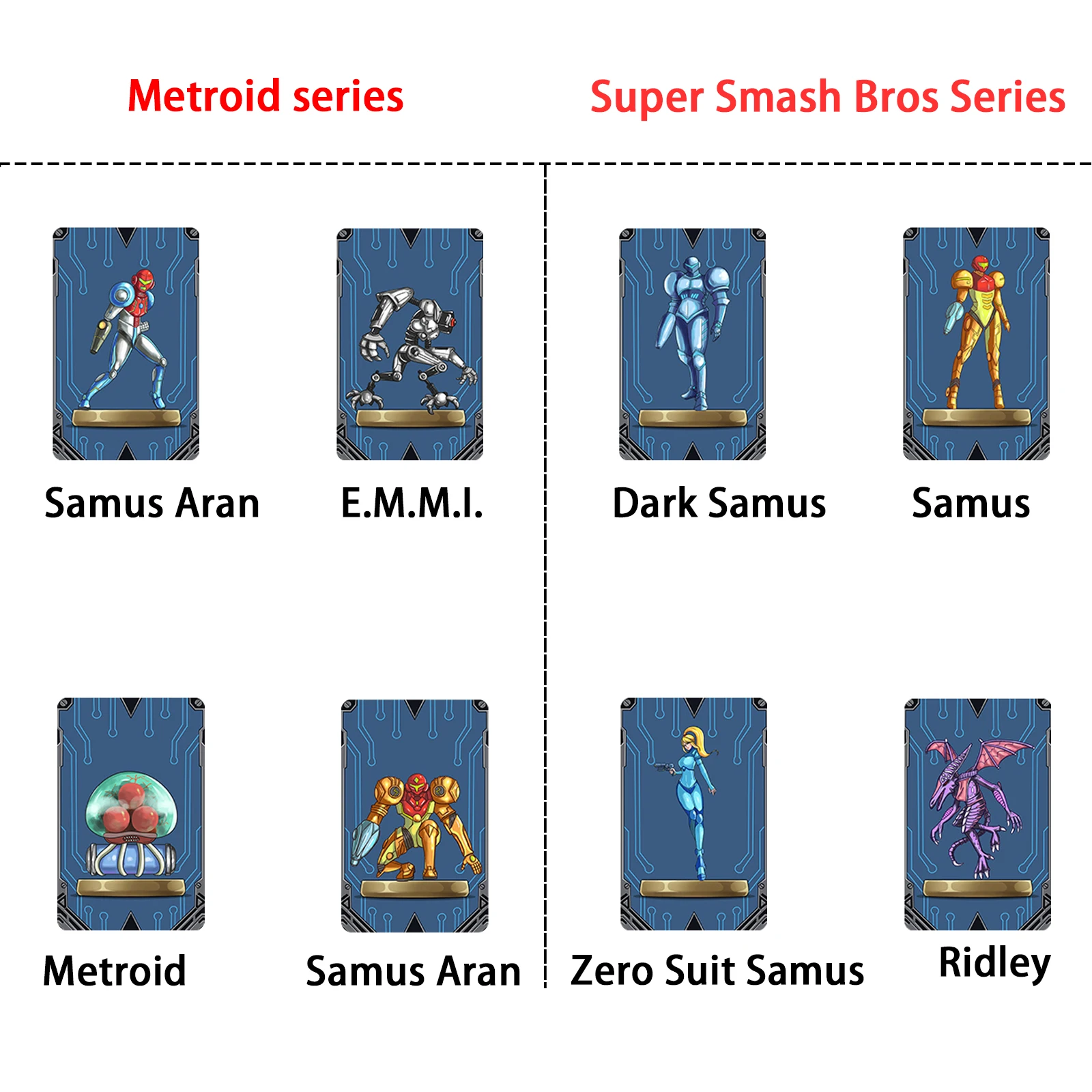 8PCS New Metroid-Dread Series Samus Aran E.M.M.I Amiibo-Card for Nintendo Switch OLED Lite
8PCS New Metroid-Dread Series Samus Aran E.M.M.I Amiibo-Card for Nintendo Switch OLED Lite
