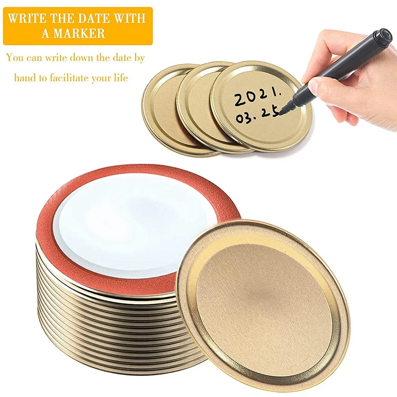 Mouth Canning Lids,70mm Mason Jar Canning Lids,Reusable Leak Proof Split-Type Gold Lids with Silicone Seals Rings
Mouth Canning Lids,70mm Mason Jar Canning Lids,Reusable Leak Proof Split-Type Gold Lids with Silicone Seals Rings