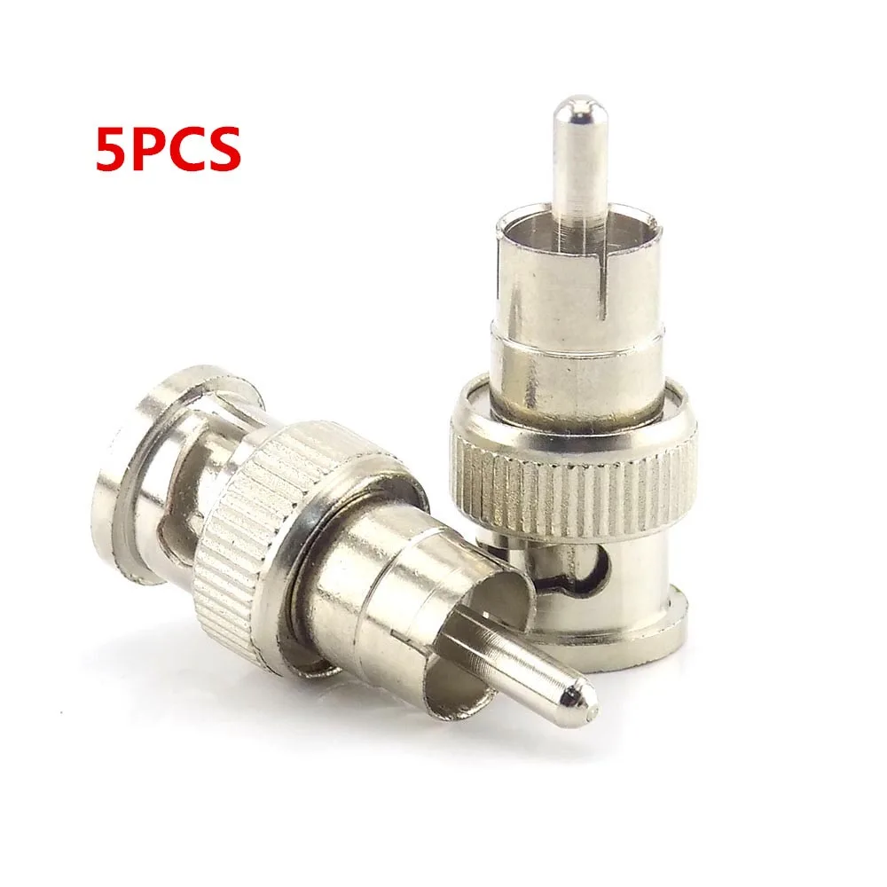 

5pcs BNC Male to RCA male Adapter connector plug for CCTV Surveillance ip Camera video balun poe splitter Security System J17
