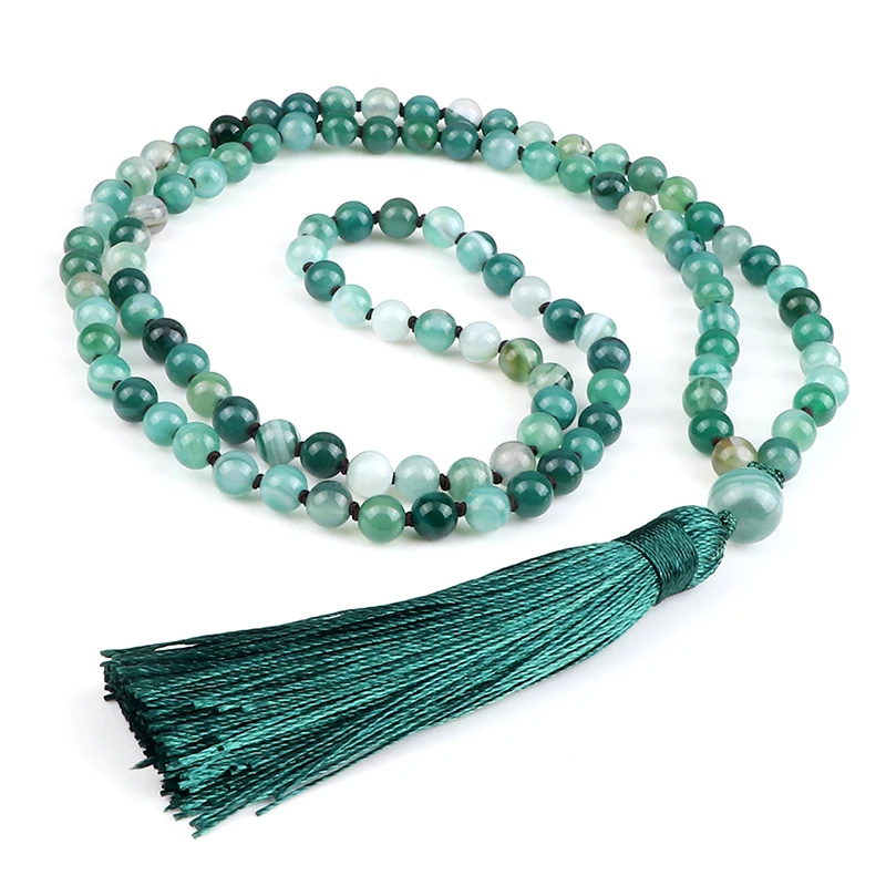 Зеленые полосатые Agates длинное ожерелье с камнем Boho 6 мм 108 Mala Beads плетеные кисточки для йоги медитации ожерелья для женщин и мужчин ювелирные ...
Зеленые полосатые Agates длинное ожерелье с камнем Boho 6 мм 108 Mala Beads плетеные кисточки для йоги медитации ожерелья для женщин и мужчин ювелирные ...