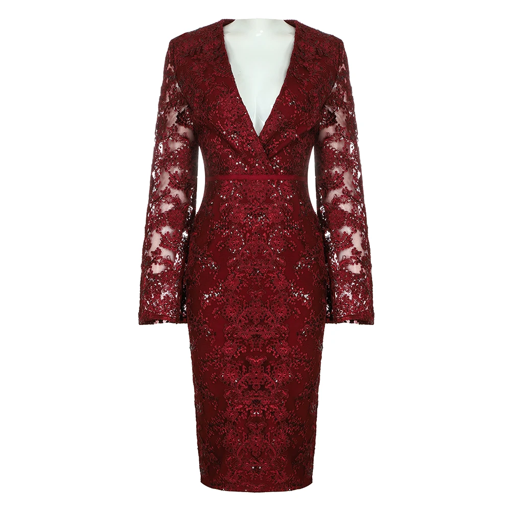 Elegant 2019 New Women blue red lace v neck Long Sleeve Bodycon Vestidos Celebrity Evening Party Bandage Dresses
Elegant 2019 New Women blue red lace v neck Long Sleeve Bodycon Vestidos Celebrity Evening Party Bandage Dresses