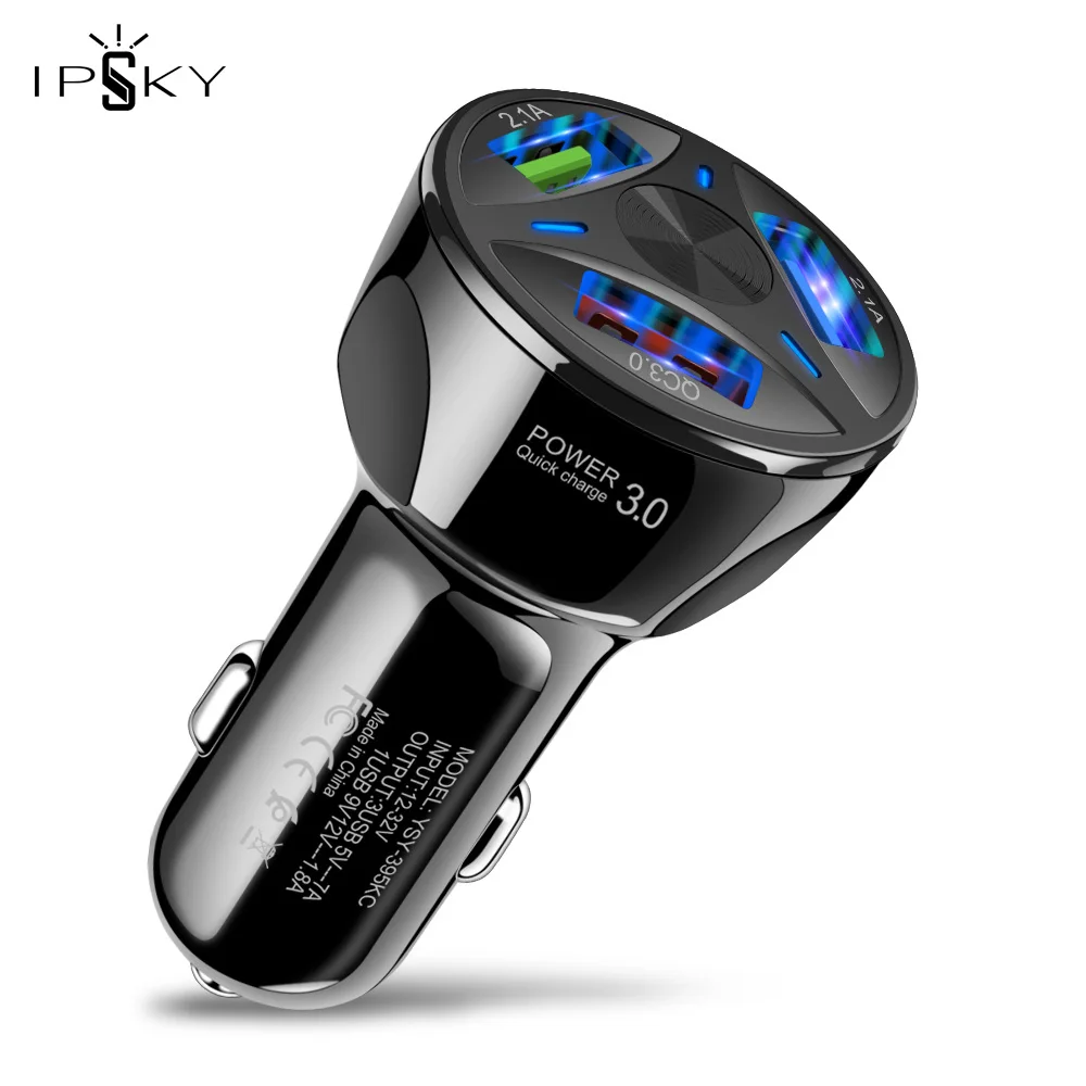 IPSKY Мини Автомобильное зарядное устройство 18 Вт Быстрое 3A QC3.0 Быстрая зарядка 3 0 USB