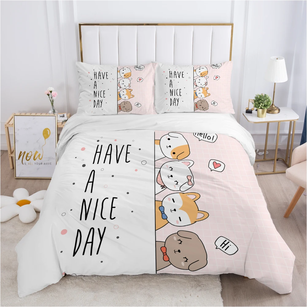 Children Bedding set for Kids Baby Child 140x200 200x200 Quilt/Blanket Duvet Cover Set Pillowcase Bed linens bedclothes Pink dog
Children Bedding set for Kids Baby Child 140x200 200x200 Quilt/Blanket Duvet Cover Set Pillowcase Bed linens bedclothes Pink dog