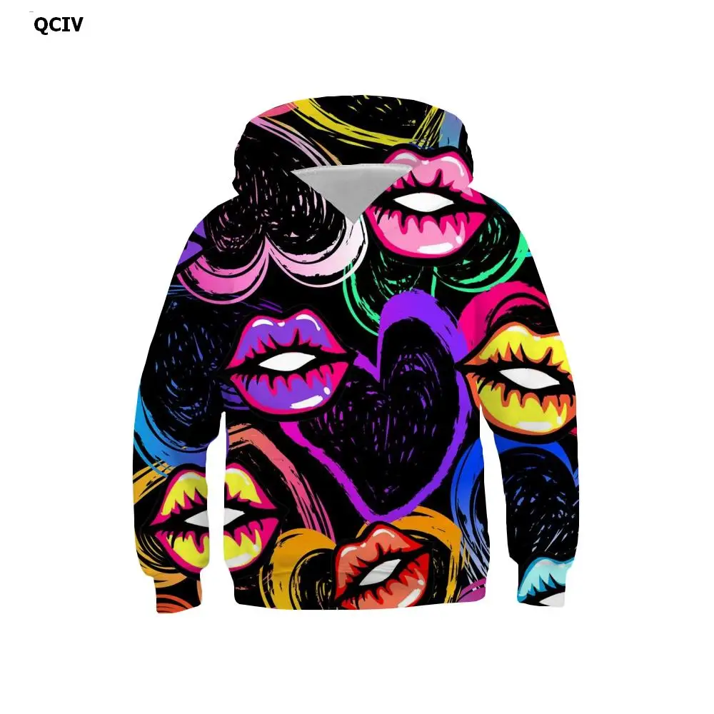 QCIV 3d Hoodies Lips Hoodie kids Graffiti Hoodie Print Colorful Sweatshirt Printed Love Hoody Anime kids Clothing Funny Autumn
QCIV 3d Hoodies Lips Hoodie kids Graffiti Hoodie Print Colorful Sweatshirt Printed Love Hoody Anime kids Clothing Funny Autumn