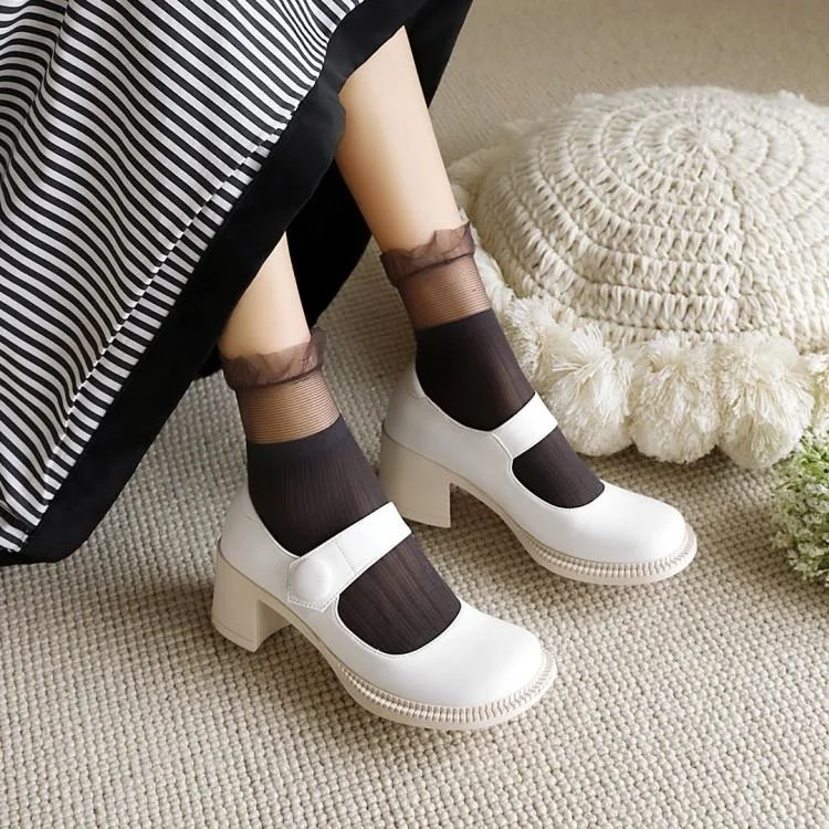 Стильные мягкие кожаные туфли для младшей сестры для колледжа, туфли на среднем каблуке, на высоком толстом каблуке, с закрытым носком, Мэри ... 
Стильные мягкие кожаные туфли для младшей сестры для колледжа, туфли на среднем каблуке, на высоком толстом каблуке, с закрытым носком, Мэри ...