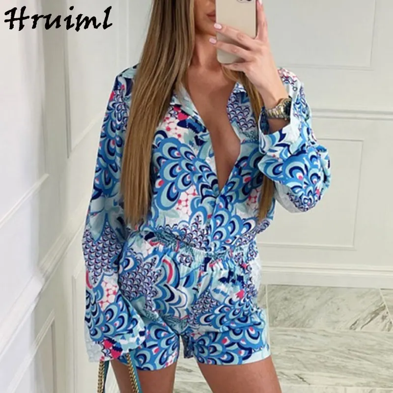 Two Piece Set Women Summer Turn-down Collar Shirts Elastic Waist Short Pants Printed Set Women Clothes Gift Scarf Beach 2 Pieces
Two Piece Set Women Summer Turn-down Collar Shirts Elastic Waist Short Pants Printed Set Women Clothes Gift Scarf Beach 2 Pieces