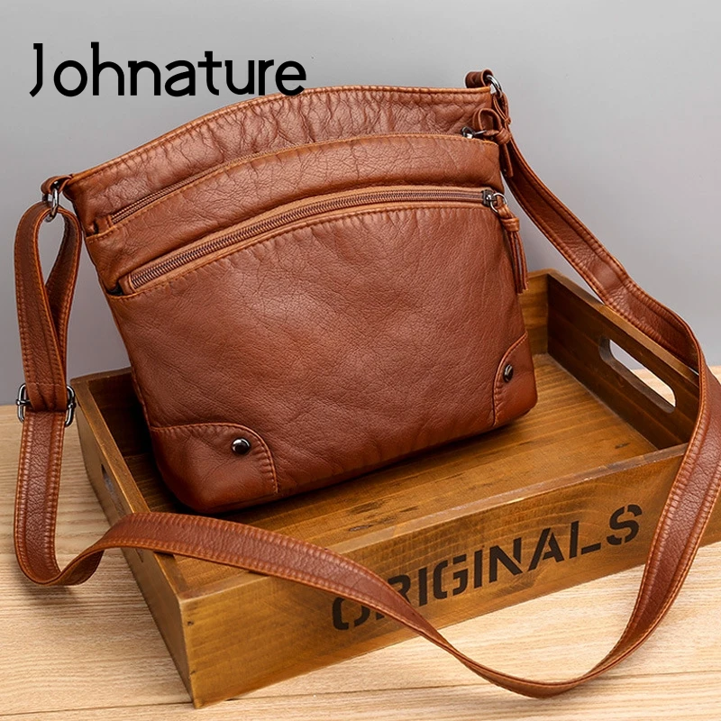 Johnature Leisure Soft Leather Women Bag 2021 New Large Capacity Versatile Solid Color Fashion Female Shoulder & Crossbody Bags
Johnature Leisure Soft Leather Women Bag 2021 New Large Capacity Versatile Solid Color Fashion Female Shoulder & Crossbody Bags