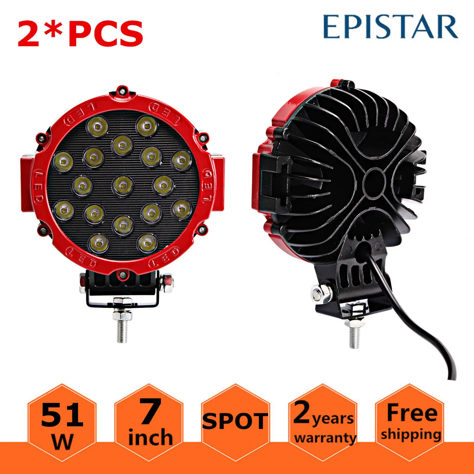 HIGH POWER 7" 51W LED WORK LIGHT Spotlight DRIVING LIGHT BAR FOR OFF ROAD UTE 12V 24V 4x4 4WD BOAT SUV TRUCK JEEP CAR
HIGH POWER 7" 51W LED WORK LIGHT Spotlight DRIVING LIGHT BAR FOR OFF ROAD UTE 12V 24V 4x4 4WD BOAT SUV TRUCK JEEP CAR