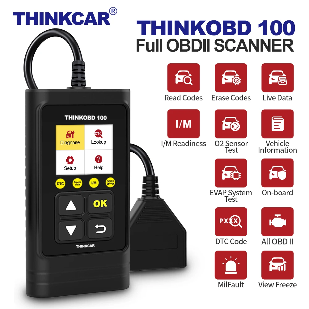 

Сканер диагностический автомобильный THINKOBD 100 OBD2 pk elm327 cr3001