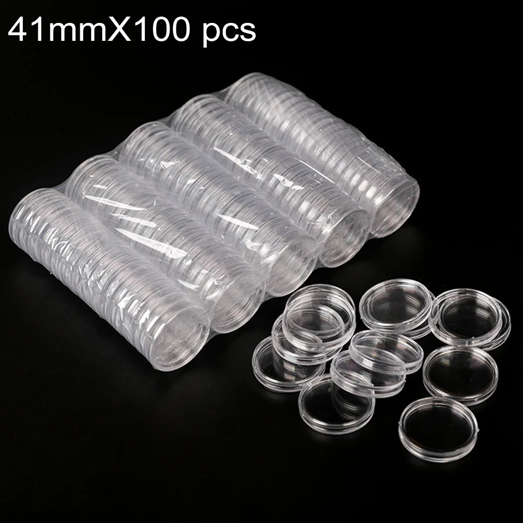 100pcs 41mm Plastic Round Coin Boxes Capsules Coins Cases Storage Box For Coin Protection Boxes Container Collecting
100pcs 41mm Plastic Round Coin Boxes Capsules Coins Cases Storage Box For Coin Protection Boxes Container Collecting