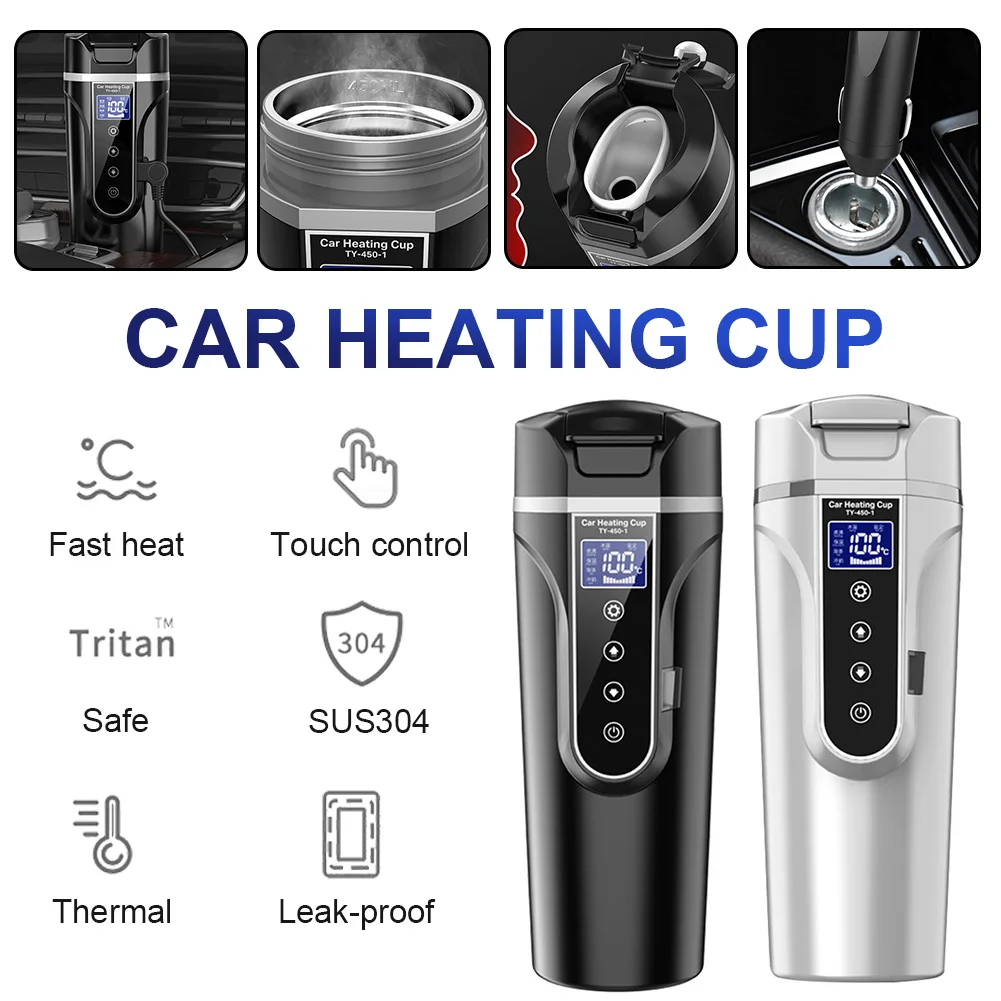 450ml Car Heating Cup 12V/24V Portable Heating Water Kettle Temperature Display Adjustable Water Mug Heated Coffee Tea Milk Cup
450ml Car Heating Cup 12V/24V Portable Heating Water Kettle Temperature Display Adjustable Water Mug Heated Coffee Tea Milk Cup