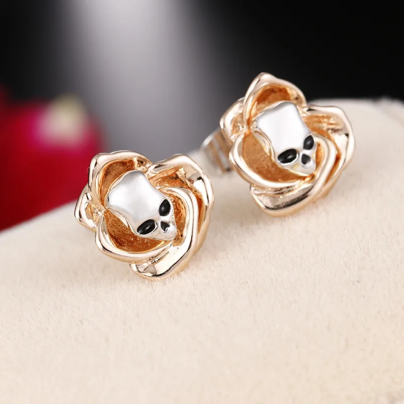DoreenBeads Fashion Halloween Creative Stud Earrings Rose Gold Vintage Glossy Skull Hot Jewelry For Women Men 1 Pair | Украшения