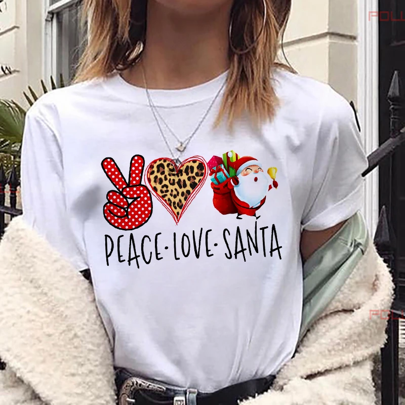 Women/Men Cartoon Peace Love Santa Claus Print T-shirt Merry Christmas Female Short Sleeve Tops Girls Kawaii Graphic Tee Shirt
Women/Men Cartoon Peace Love Santa Claus Print T-shirt Merry Christmas Female Short Sleeve Tops Girls Kawaii Graphic Tee Shirt