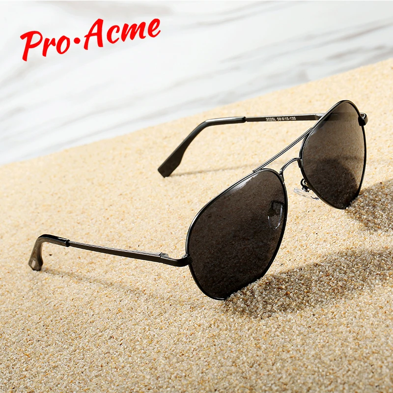 Фото Pro Acme 60 мм большие металлические поляризационные солнцезащитные очки для мужчин