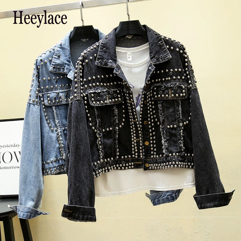 14 Styles Hand Studded Rivet Denim Jacket Women Loose Short Jackets Ladies High Quality Jeans Jacket Basic Coats Streetwear
14 Styles Hand Studded Rivet Denim Jacket Women Loose Short Jackets Ladies High Quality Jeans Jacket Basic Coats Streetwear