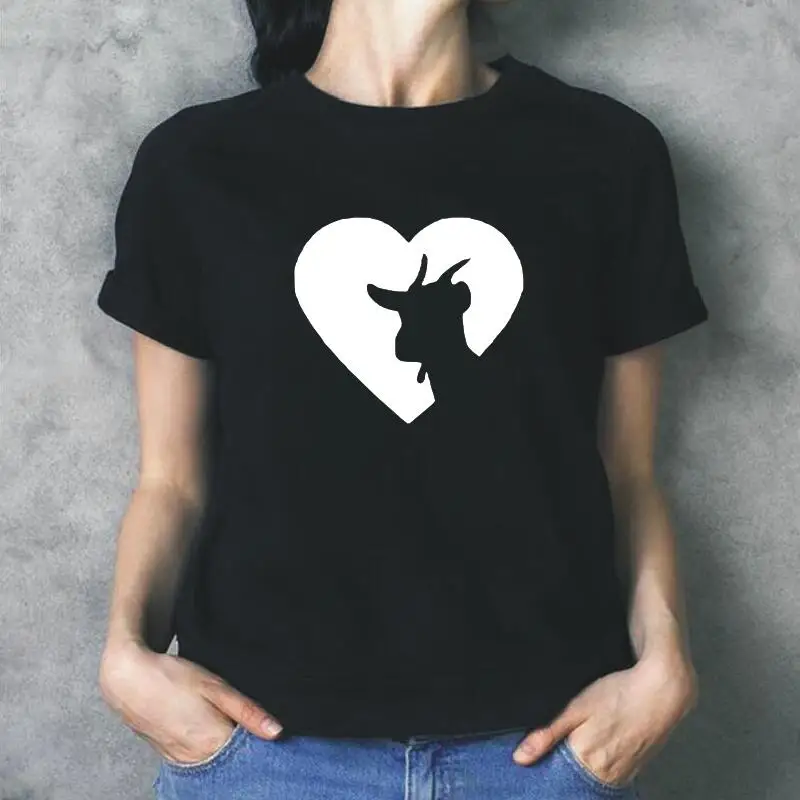 Summer Short Sleeve Tee Shirt Femme Harajuku Cotton Casual T-shirt Funny Goat Heart Farm T Shirt Women Tops Camisas De Mujer
Summer Short Sleeve Tee Shirt Femme Harajuku Cotton Casual T-shirt Funny Goat Heart Farm T Shirt Women Tops Camisas De Mujer