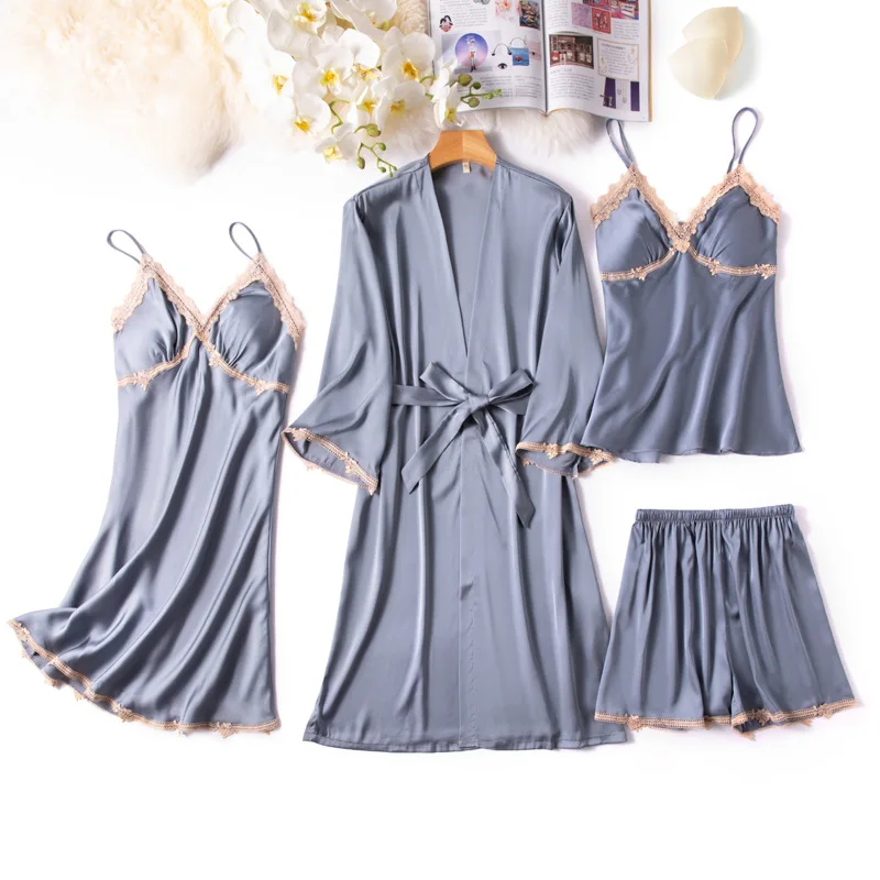 Autunm Winter New Women Long Sleeve Robe Velour Lace Sexy Ladies Bathrobe Suit Four Piece Set Loose Casual Sleepwear Homewear
Autunm Winter New Women Long Sleeve Robe Velour Lace Sexy Ladies Bathrobe Suit Four Piece Set Loose Casual Sleepwear Homewear