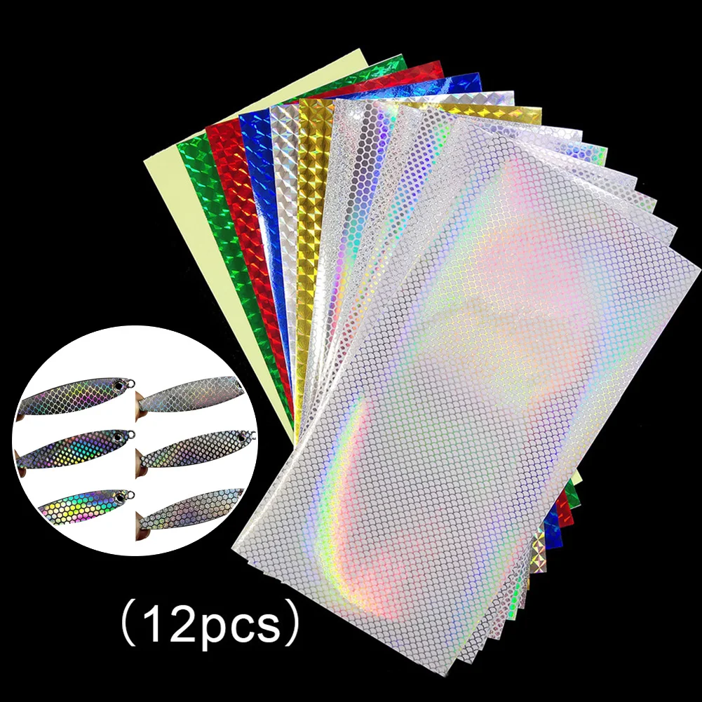 12pcs 20x10cm Bait Sticker DIY Fish Reflective Holographic Lure Tape Holographic Reflective Belt Fishing Replacement Accessories
12pcs 20x10cm Bait Sticker DIY Fish Reflective Holographic Lure Tape Holographic Reflective Belt Fishing Replacement Accessories