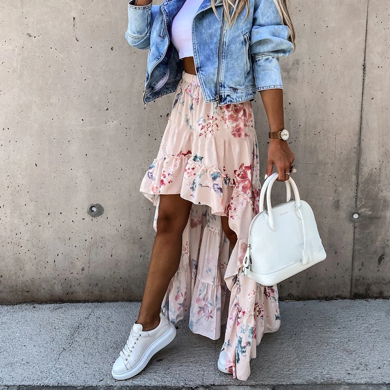 Bohemian Asymmetrical Women Long Skirt Summer Beach Style Floral Printed High Waist Casual Skirt Ins Skirt 2021 New Arrival
Bohemian Asymmetrical Women Long Skirt Summer Beach Style Floral Printed High Waist Casual Skirt Ins Skirt 2021 New Arrival