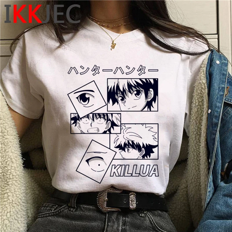 Hunter x hunter killua zoldyck kurapika hxh летний топ для мужчин tumblr повседневные винтажные