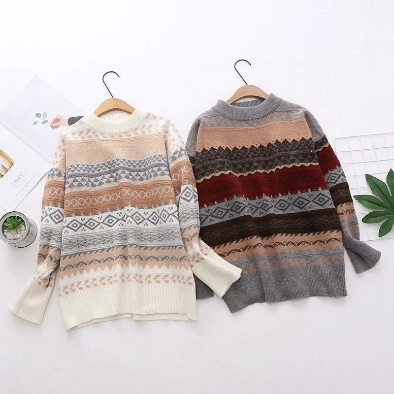 OMCHION Pull Femme 2021 New Korean Knitwear Geometric Vintage Sweater Women Casual Loose Retro Chic Pullover Winter Jumper BR16
OMCHION Pull Femme 2021 New Korean Knitwear Geometric Vintage Sweater Women Casual Loose Retro Chic Pullover Winter Jumper BR16