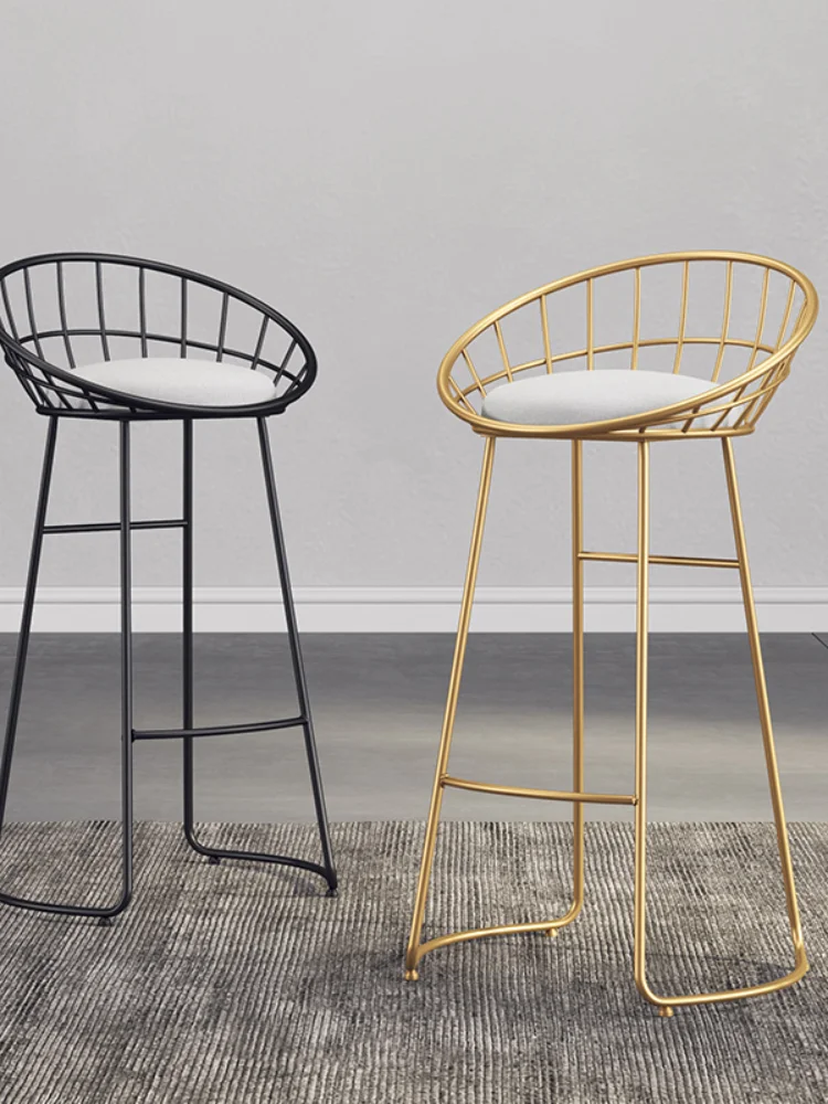 Modern Minimalist Bar Stools Restaurant Home Furniture Simple Luxury Golden Wrought Iron Backrest Chair Nordic Bar ChairCD
Modern Minimalist Bar Stools Restaurant Home Furniture Simple Luxury Golden Wrought Iron Backrest Chair Nordic Bar ChairCD