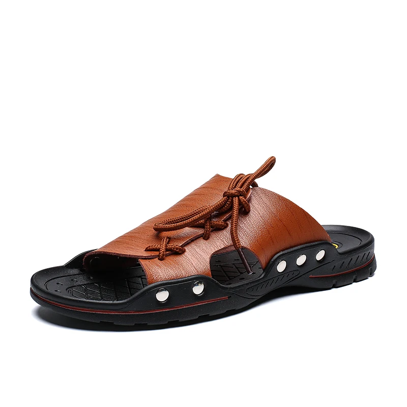 AODLEE мужские сандалии Слиперы летние пляжные кожаные повседневные | Обувь
