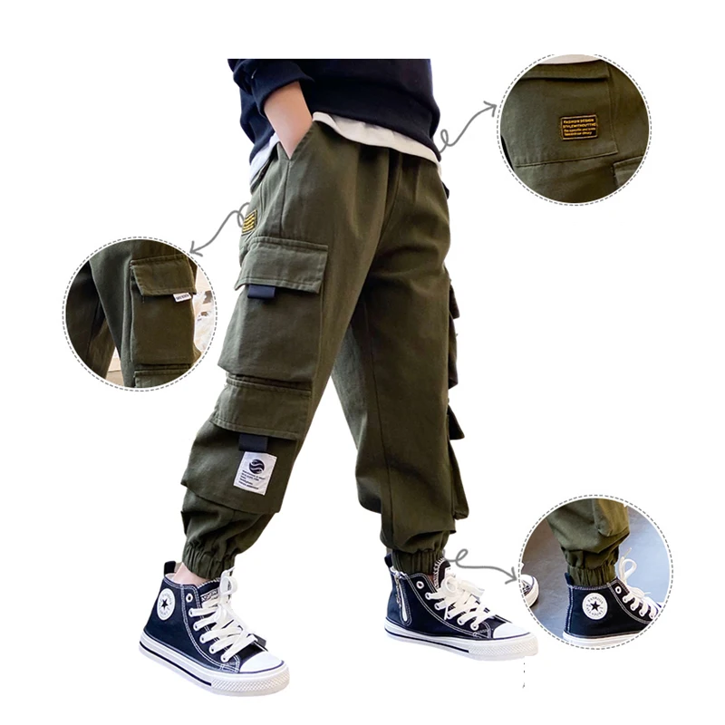 Cargo Pants Joggers Boys Black Harem Pants Multi-pocket Kids Sweatpants Streetwear Casual Pants Elastic Waist Children Trouser
Cargo Pants Joggers Boys Black Harem Pants Multi-pocket Kids Sweatpants Streetwear Casual Pants Elastic Waist Children Trouser