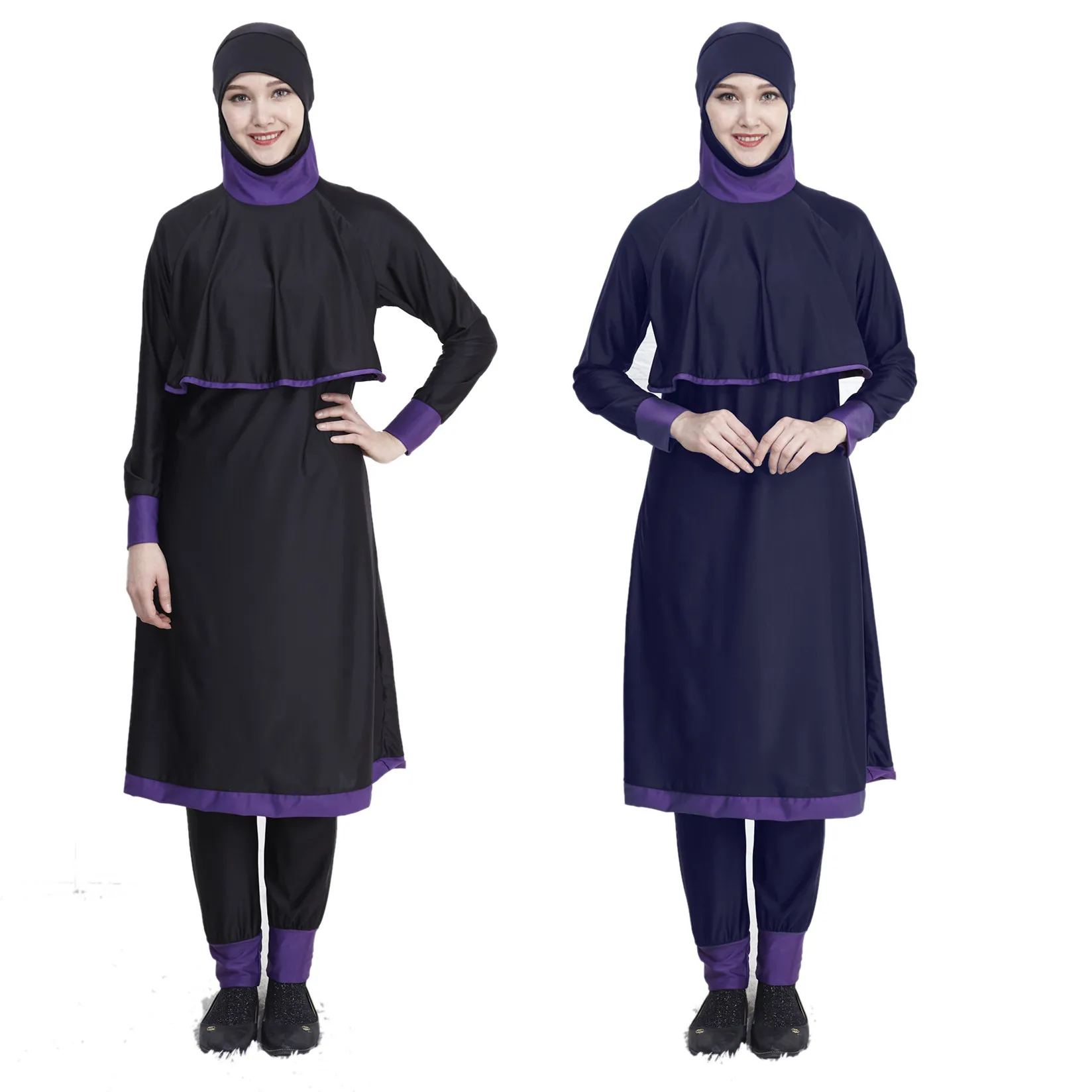 Islamic muslim Swimwear Women hooded Swim Wear 2 Piece Suit Hijab Swimsuit Modest Surf Sport maillot de bain islamique | Спорт и