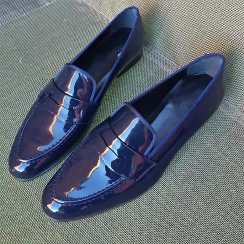 Men's New Handmade PU Patent Leather Solid Color Pointed Toe Low-heel Business Casual Shoes Retro Classic Wild Loafers YX164
Men's New Handmade PU Patent Leather Solid Color Pointed Toe Low-heel Business Casual Shoes Retro Classic Wild Loafers YX164